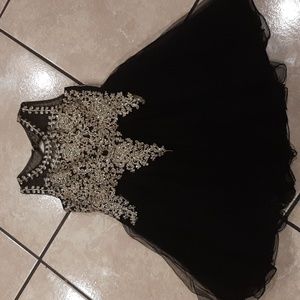 Tip Top Kids Black and Gold Formal Dress